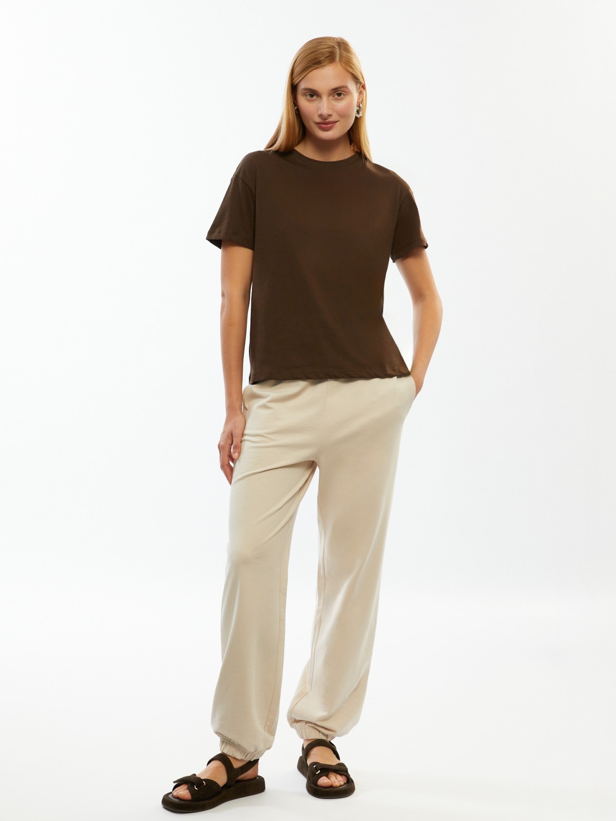 Брюки-джоггеры из хлопка на резинке