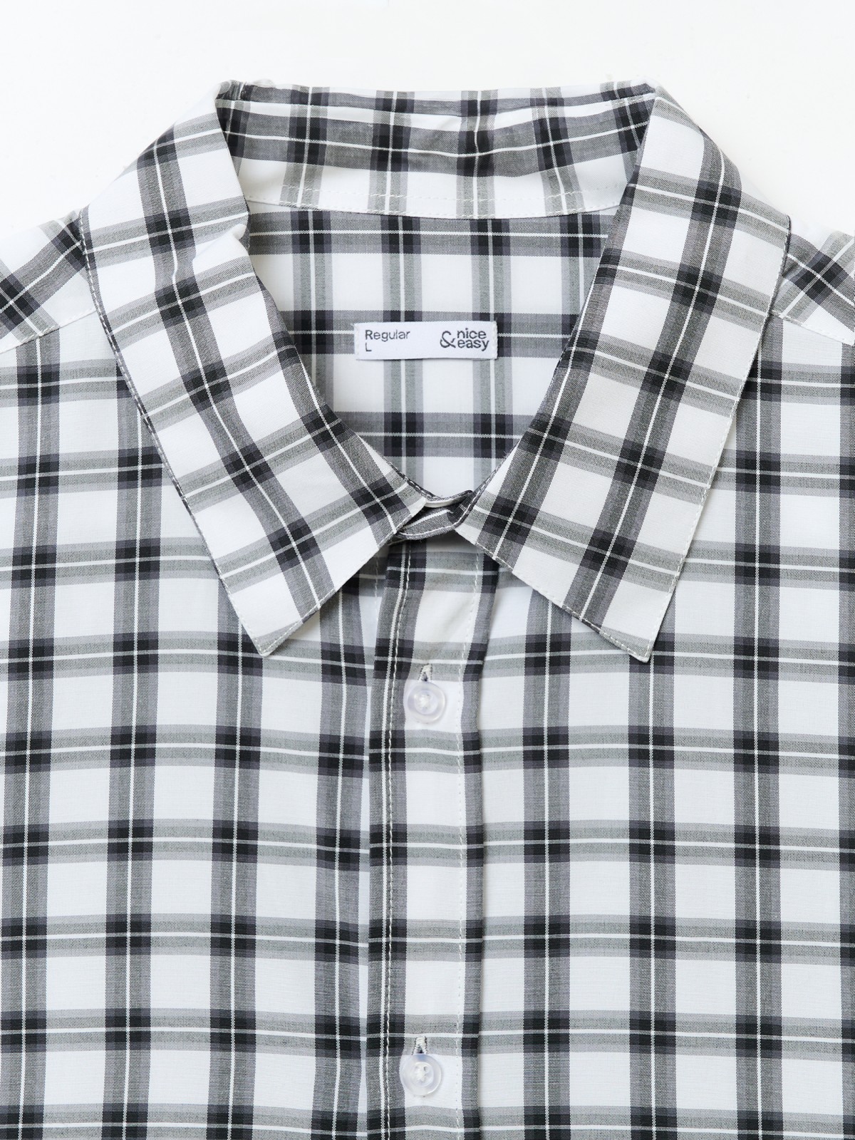 Рубашка с коротким рукавом и узором в клетку