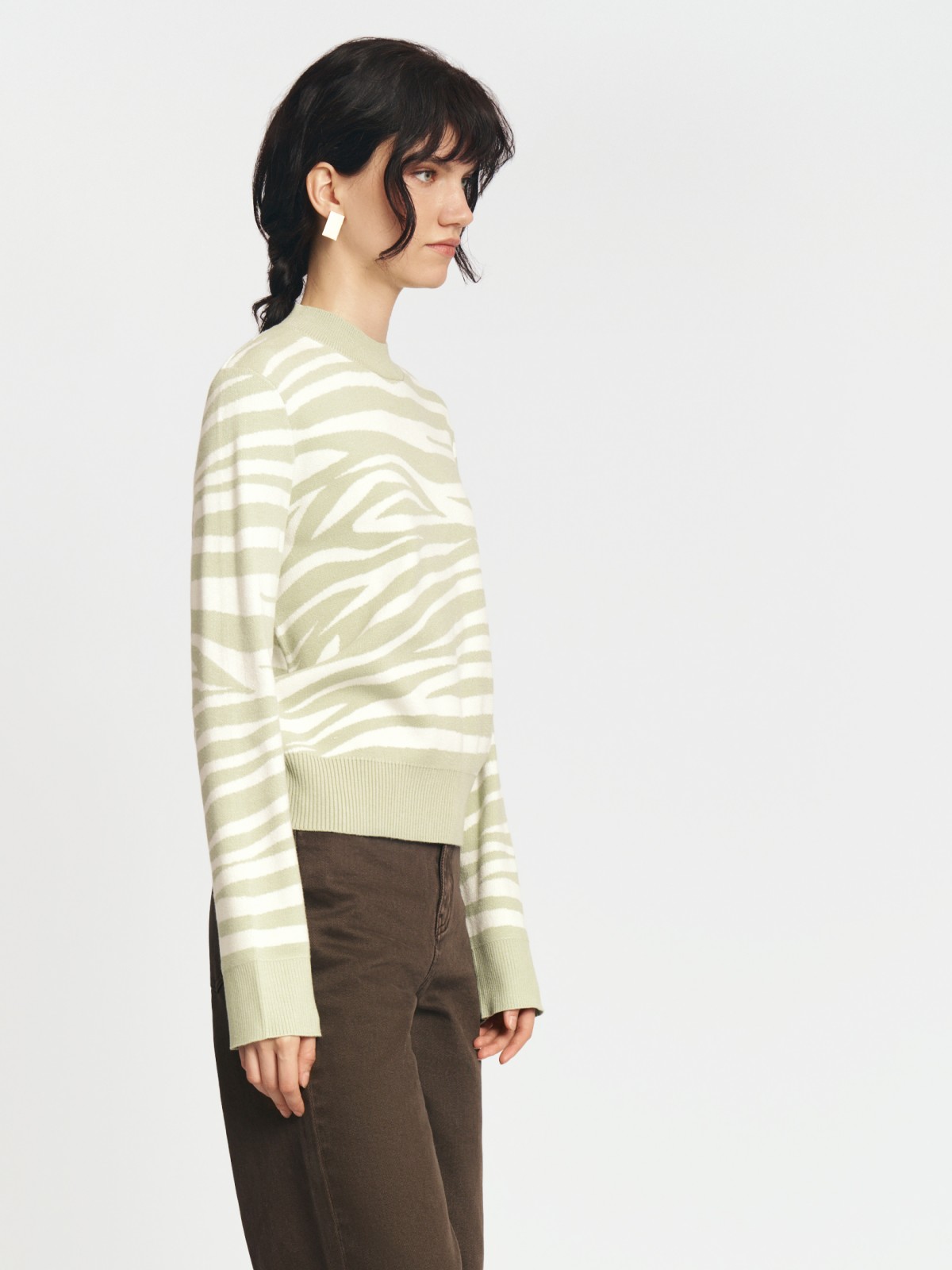 Трикотажный джемпер с узором в полоску