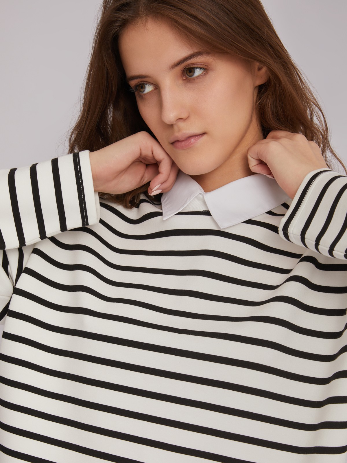 Комбинированный джемпер с блузкой