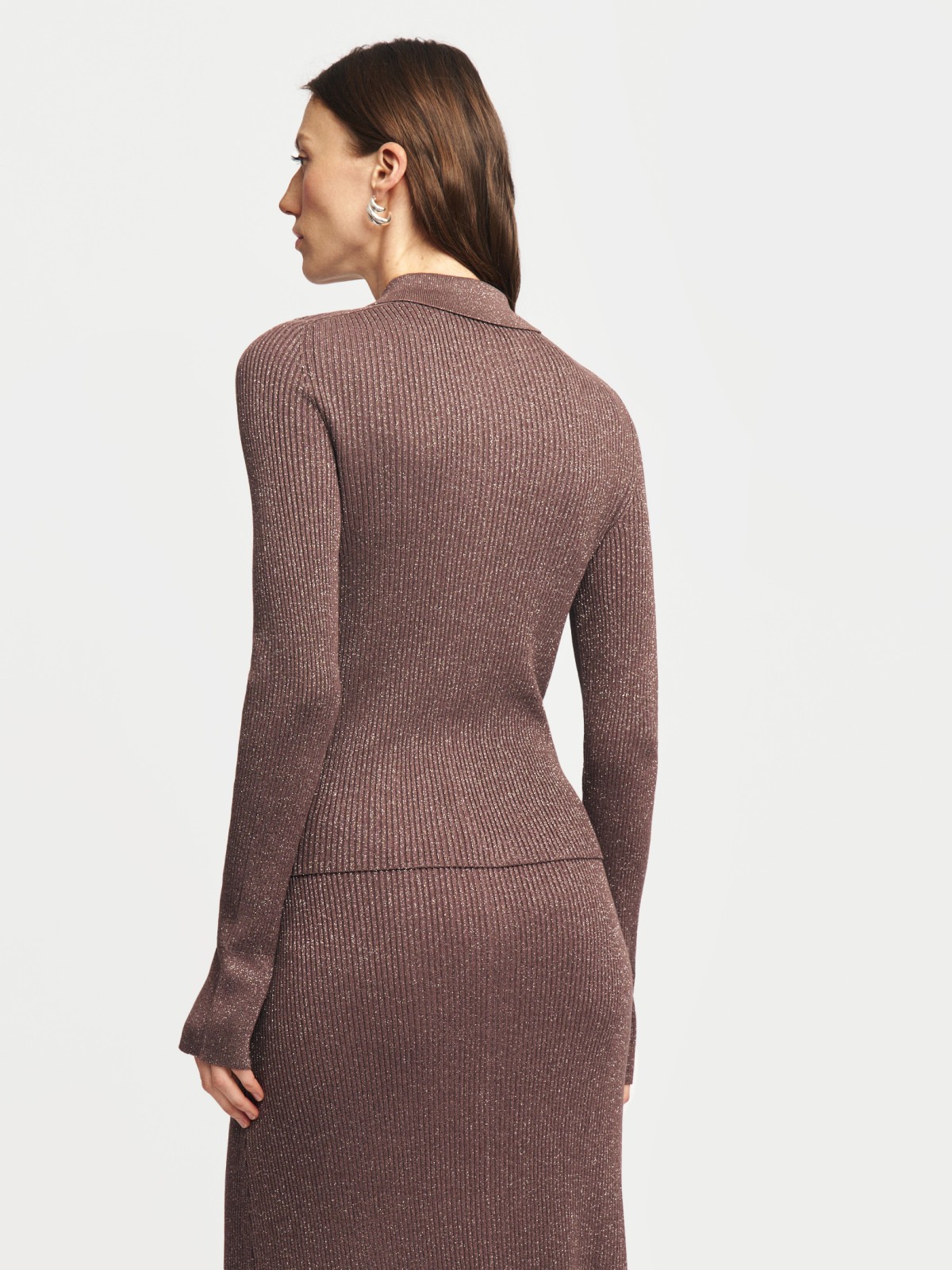 Трикотажный кардиган с люрексом