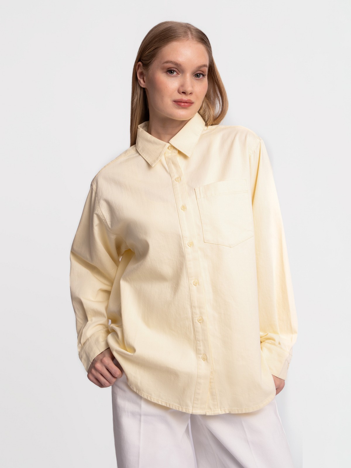 Рубашка оверсайз силуэта из хлопка
