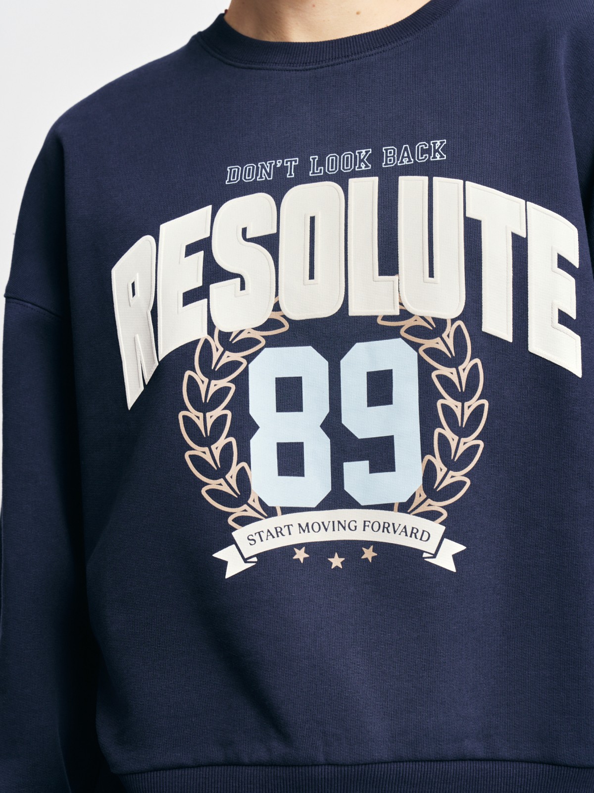 Свитшот оверсайз из хлопка с принтом