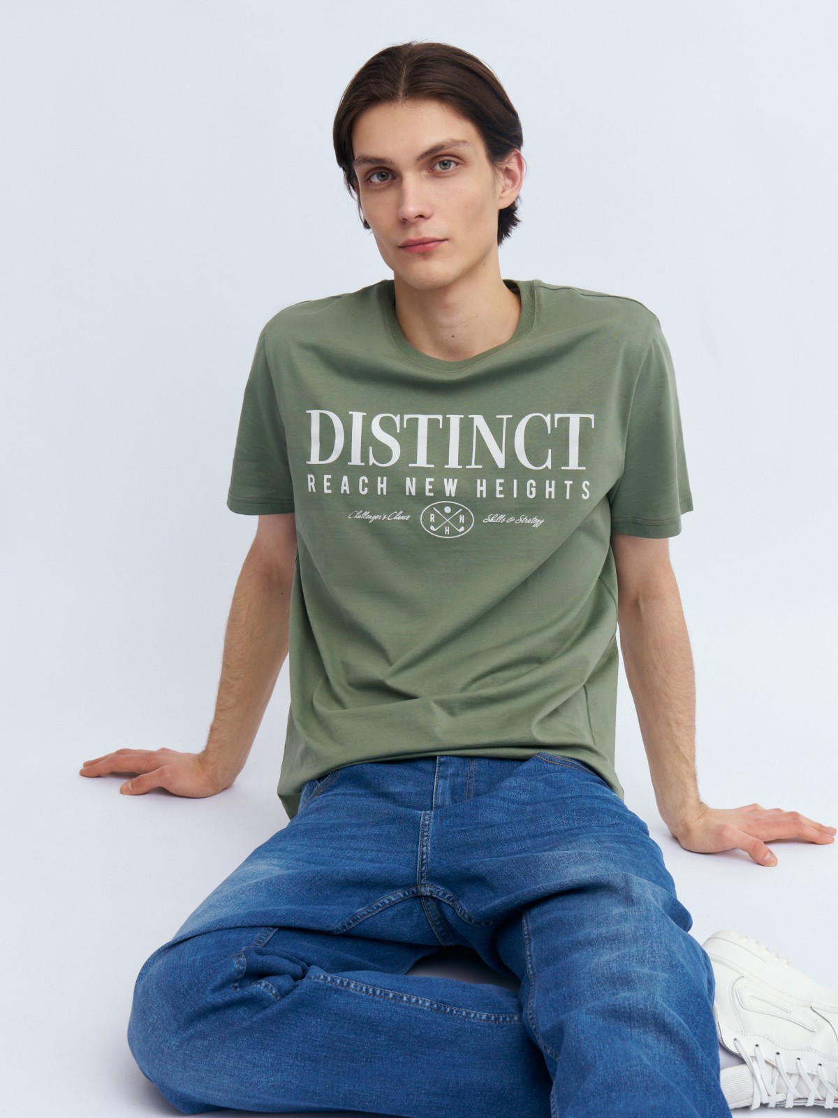 Футболка из хлопка с принтом-надписью