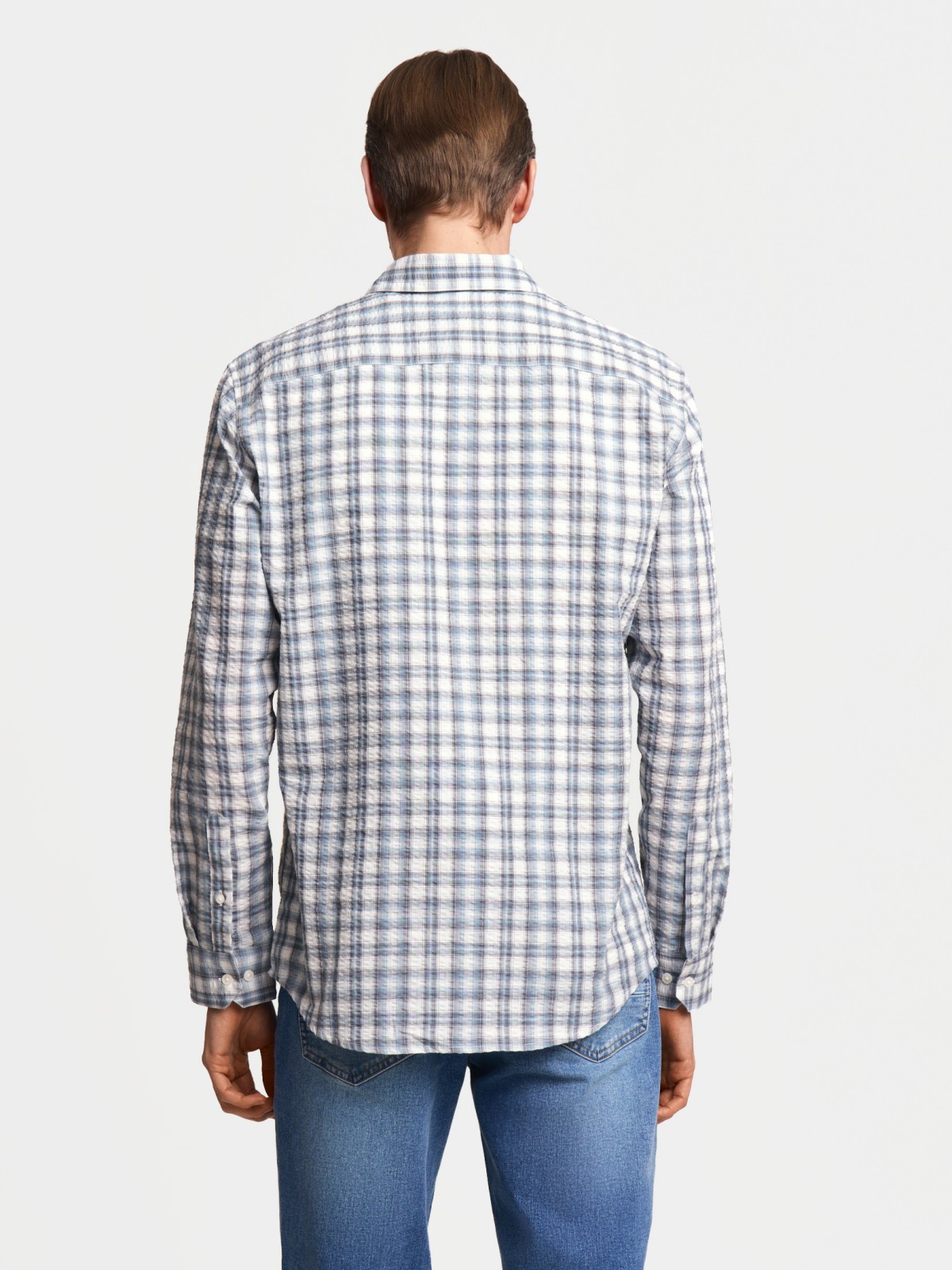 Рубашка в клетку с длинным рукавом