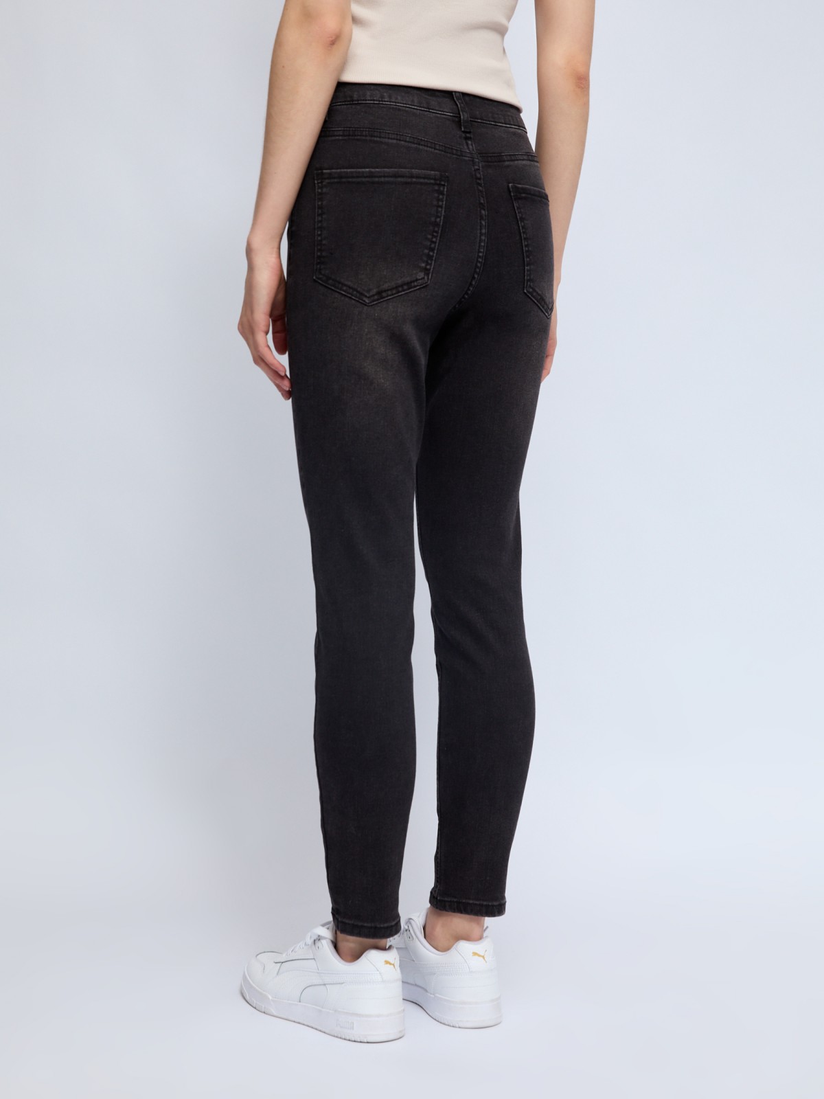 Джинсы силуэта Skinny с высокой посадкой