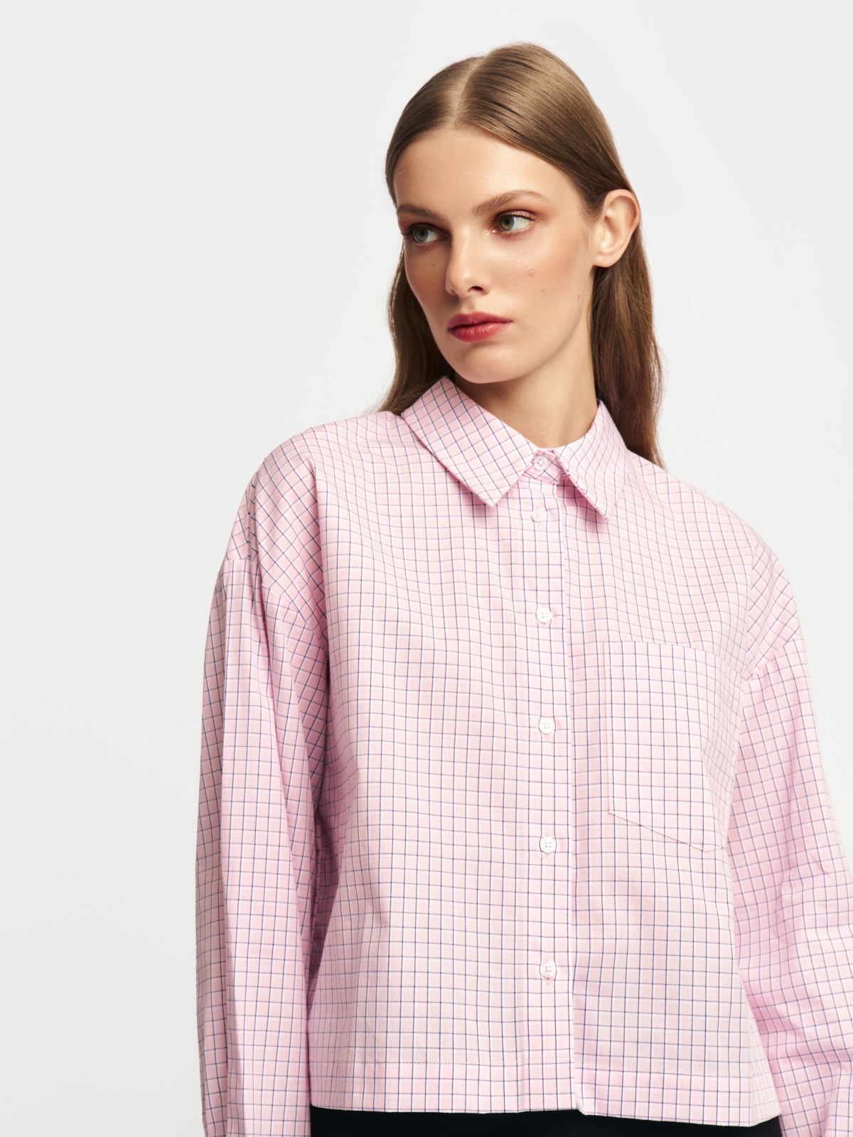 Укороченная рубашка из хлопка