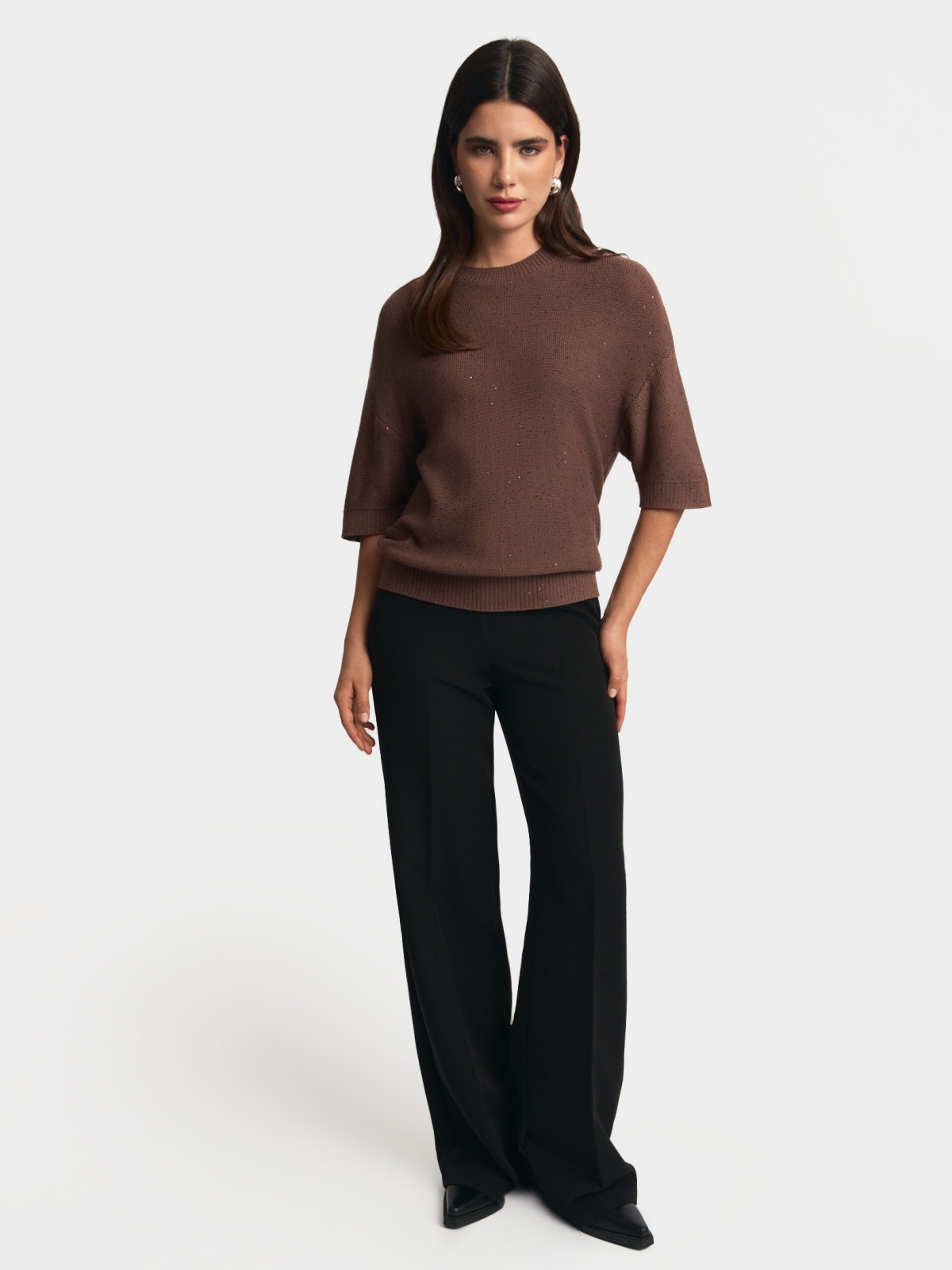 Вязаный джемпер с пайетками