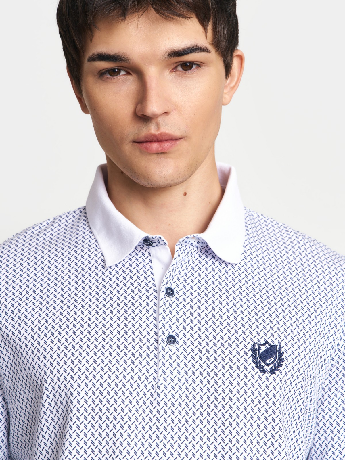 Футболка поло из хлопка с узором