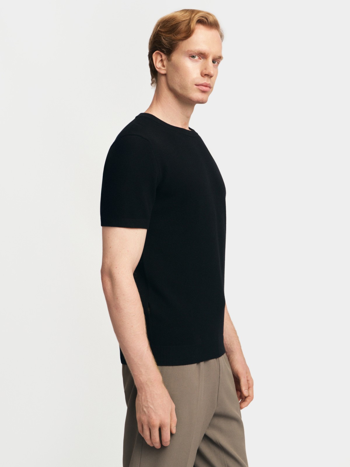 Джемпер из хлопка с коротким рукавом