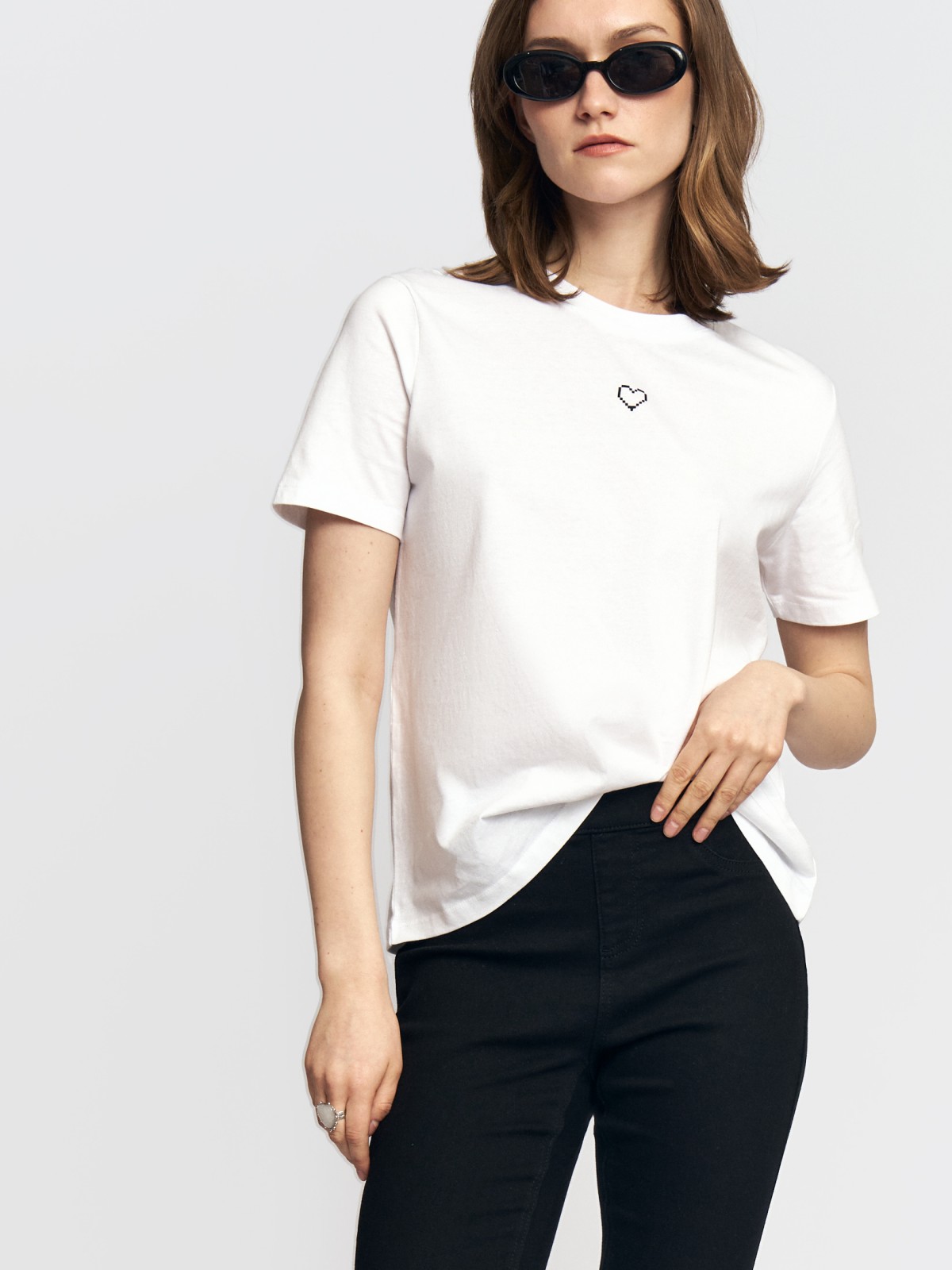 Трикотажная футболка из хлопка с принтом