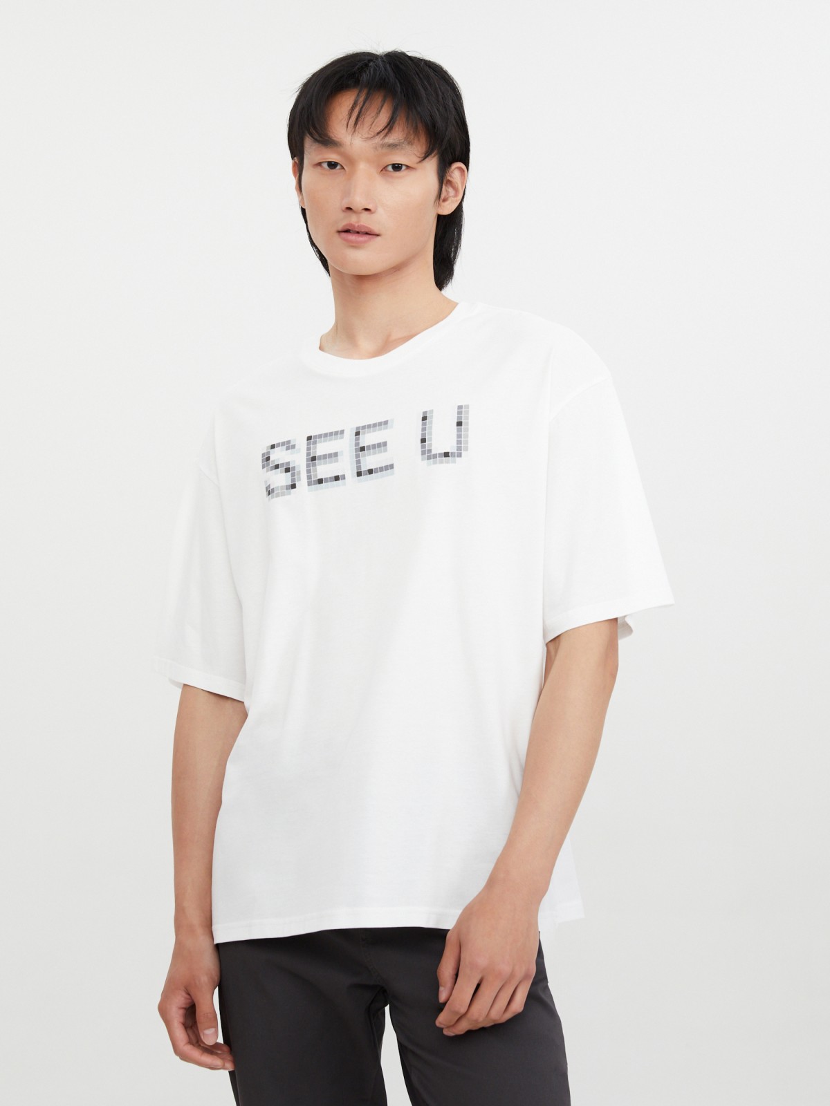 Футболка оверсайз из хлопка с надписью