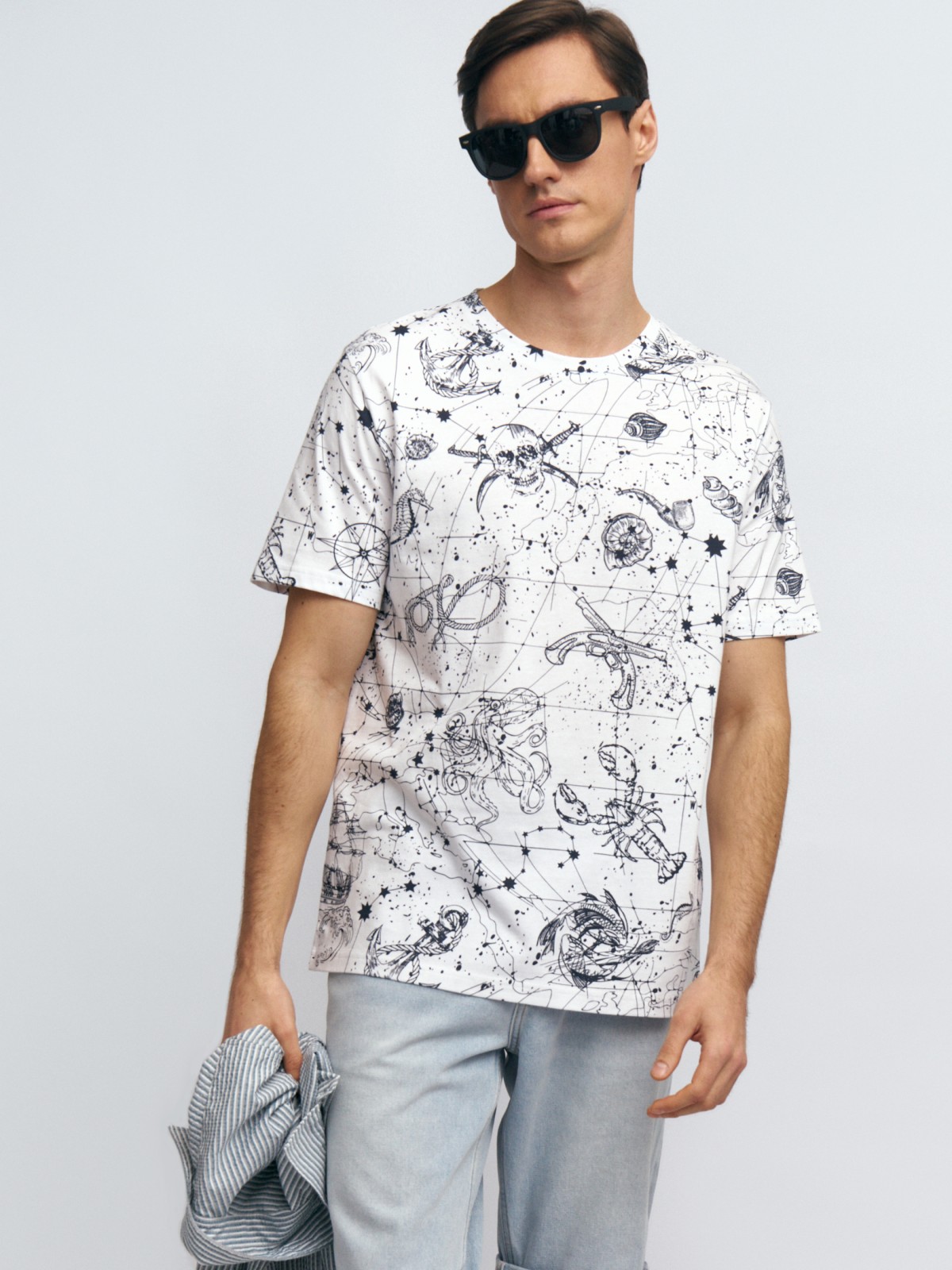 Футболка из хлопка с принтом