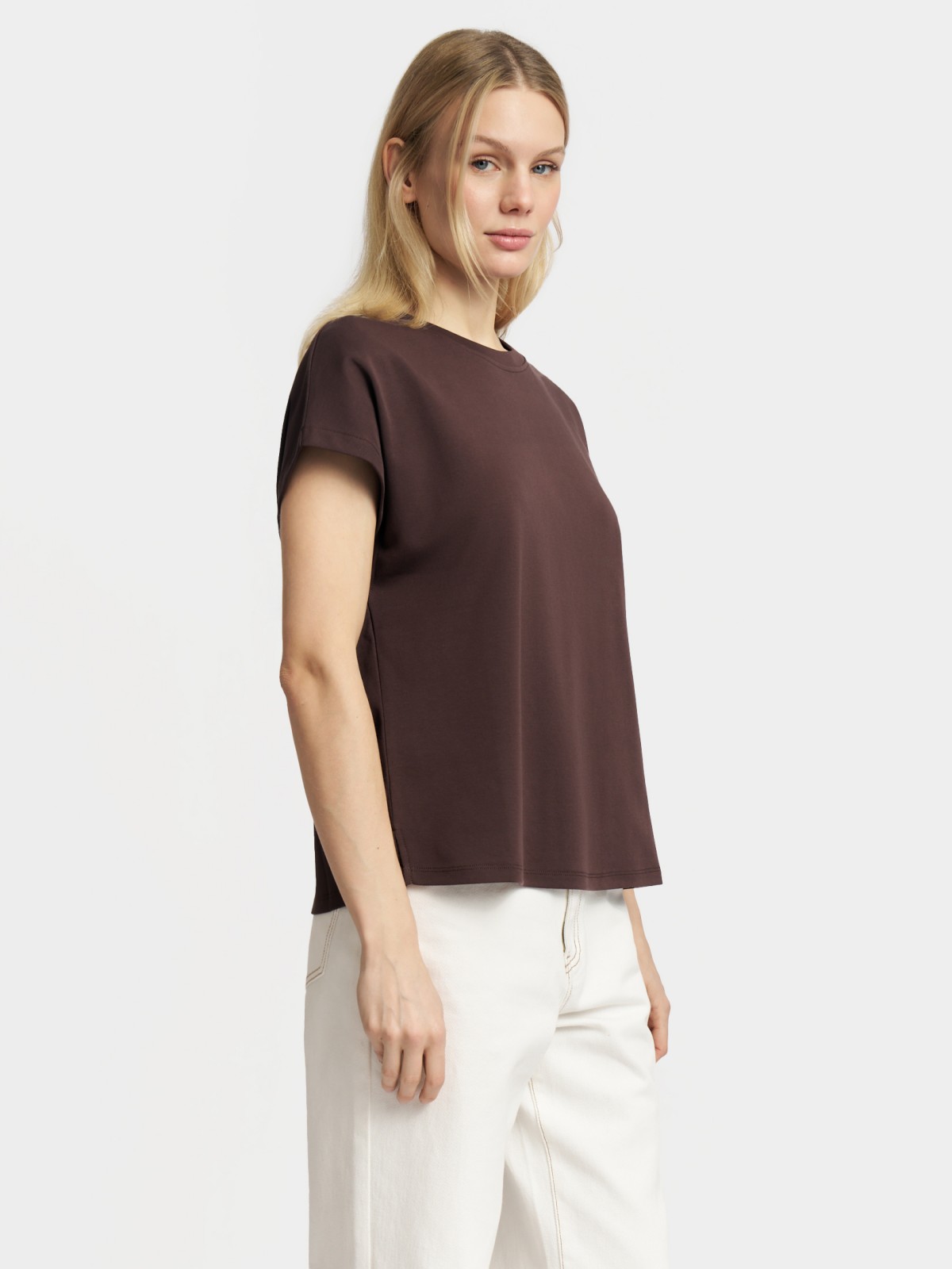 Футболка прямого силуэта из хлопка