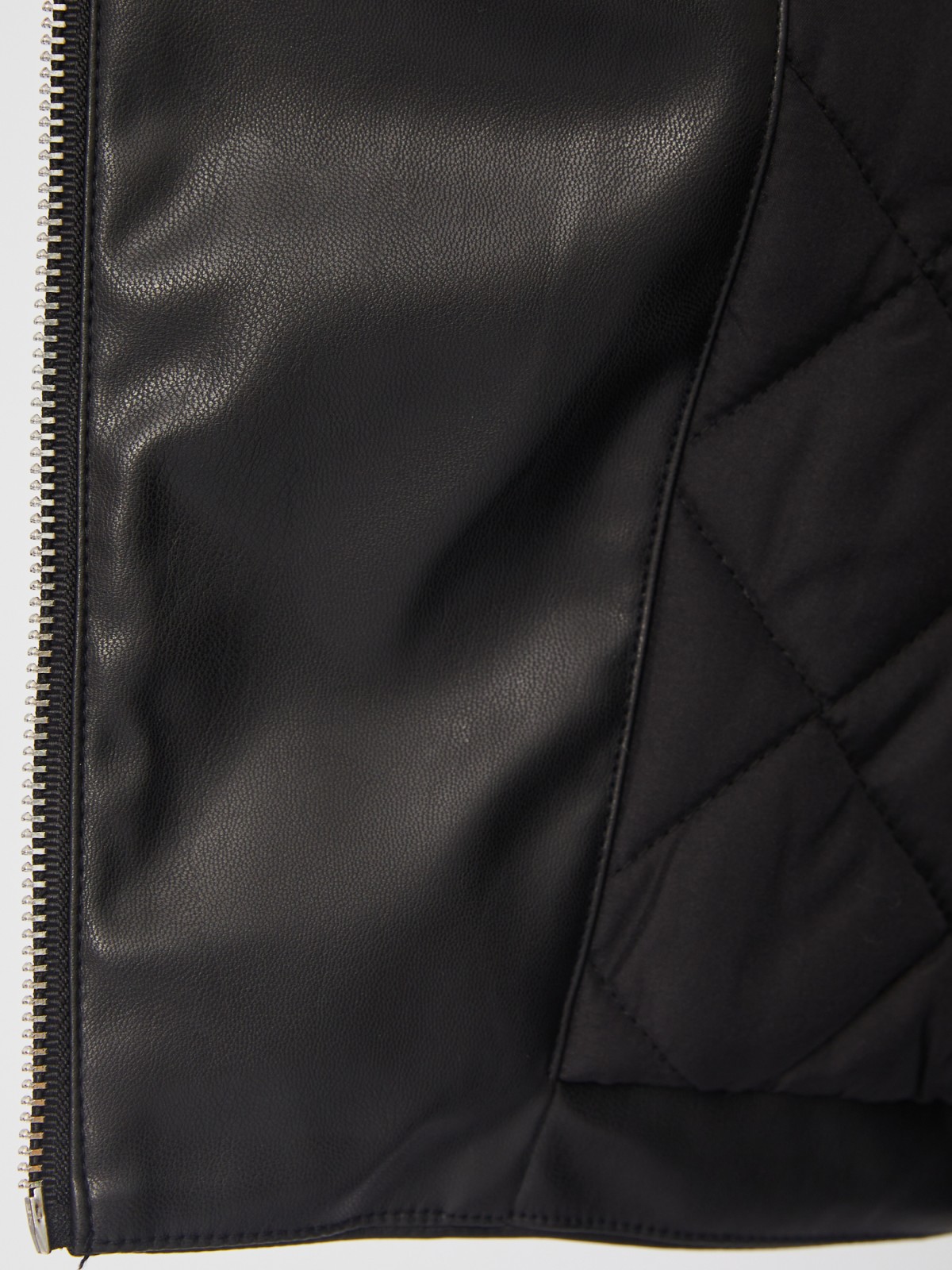 Тёплая куртка-косуха из экокожи на синтепоне с поясом zolla 023335150014, цвет черный, размер M - фото 6