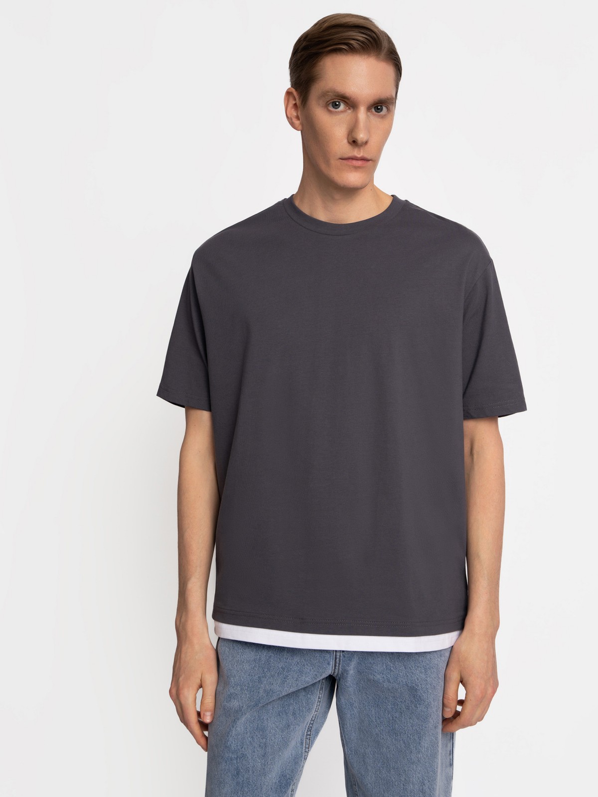 Футболка оверсайз из хлопка с коротким рукавом