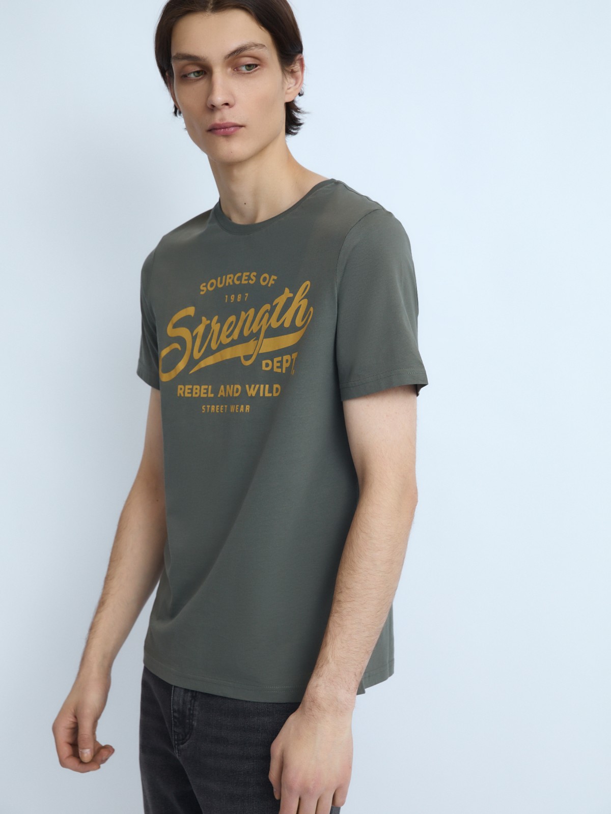 Футболка из хлопка с принтом-надписью