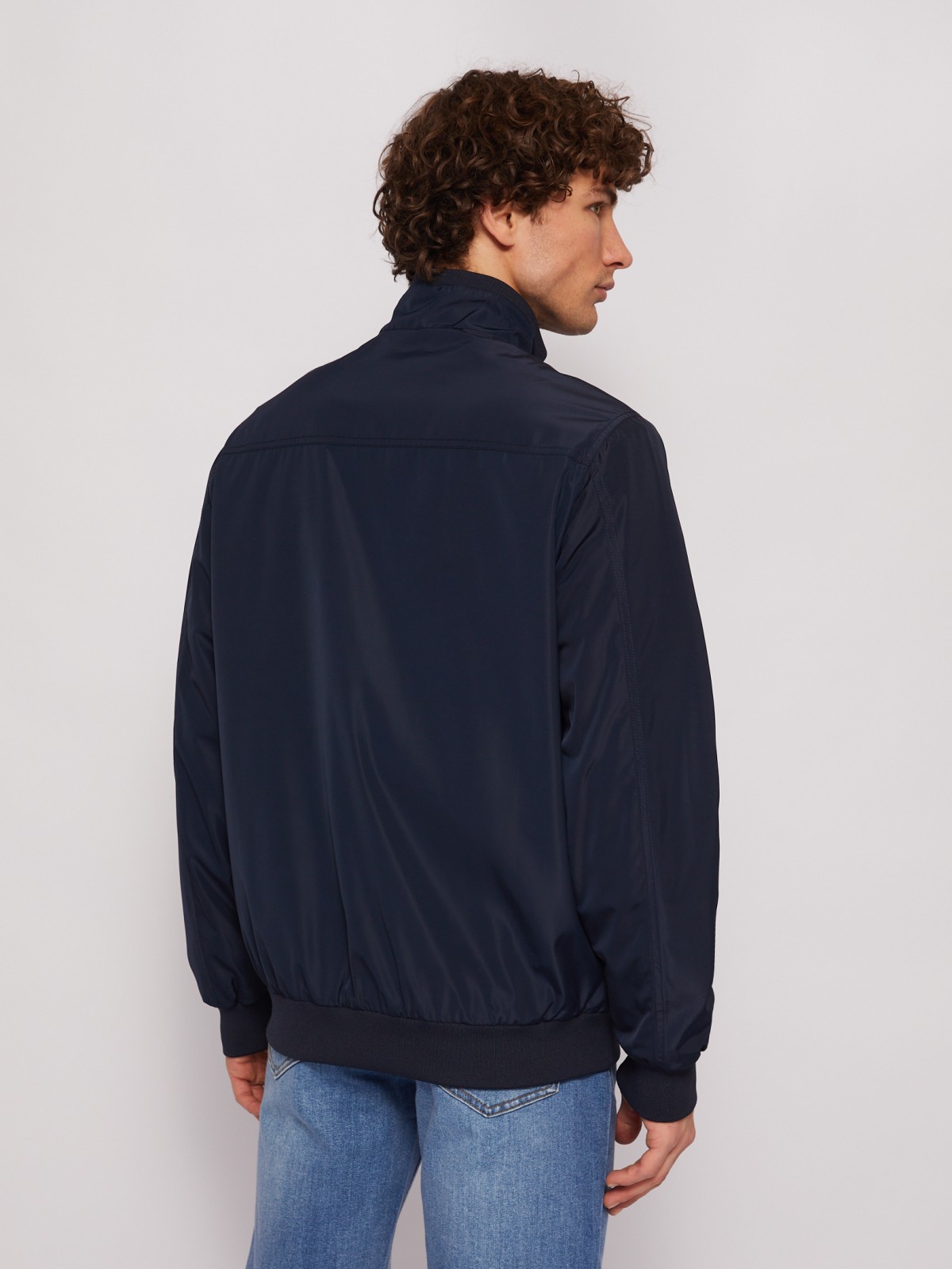 Куртка-бомбер на молнии с воротником-стойкой zolla 014215602024, цвет темно-синий, размер XL - фото 5