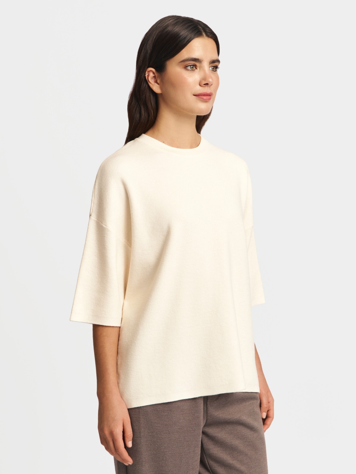 Трикотажный джемпер с коротким рукавом