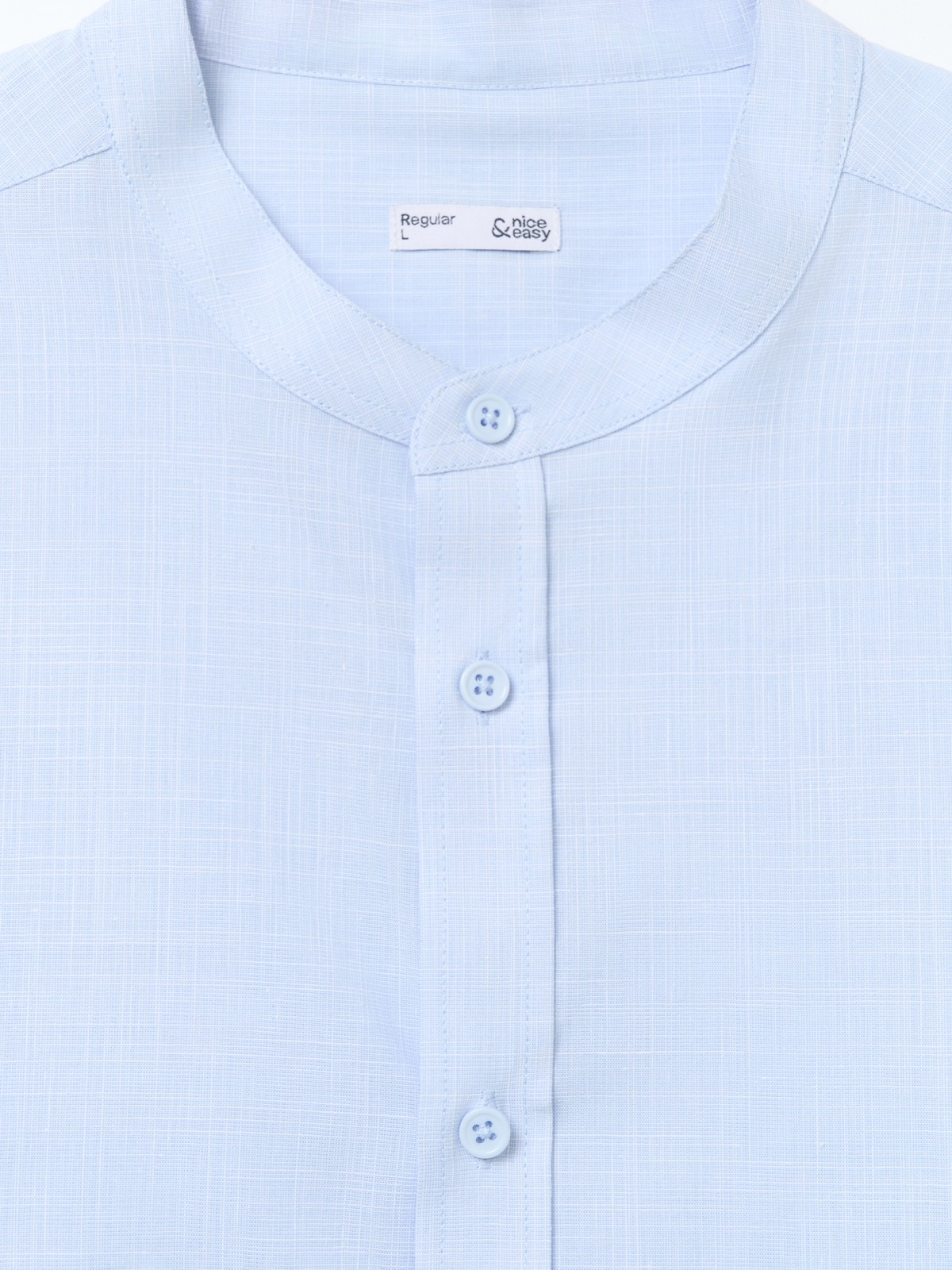 Рубашка с коротким рукавом и воротником-стойкой