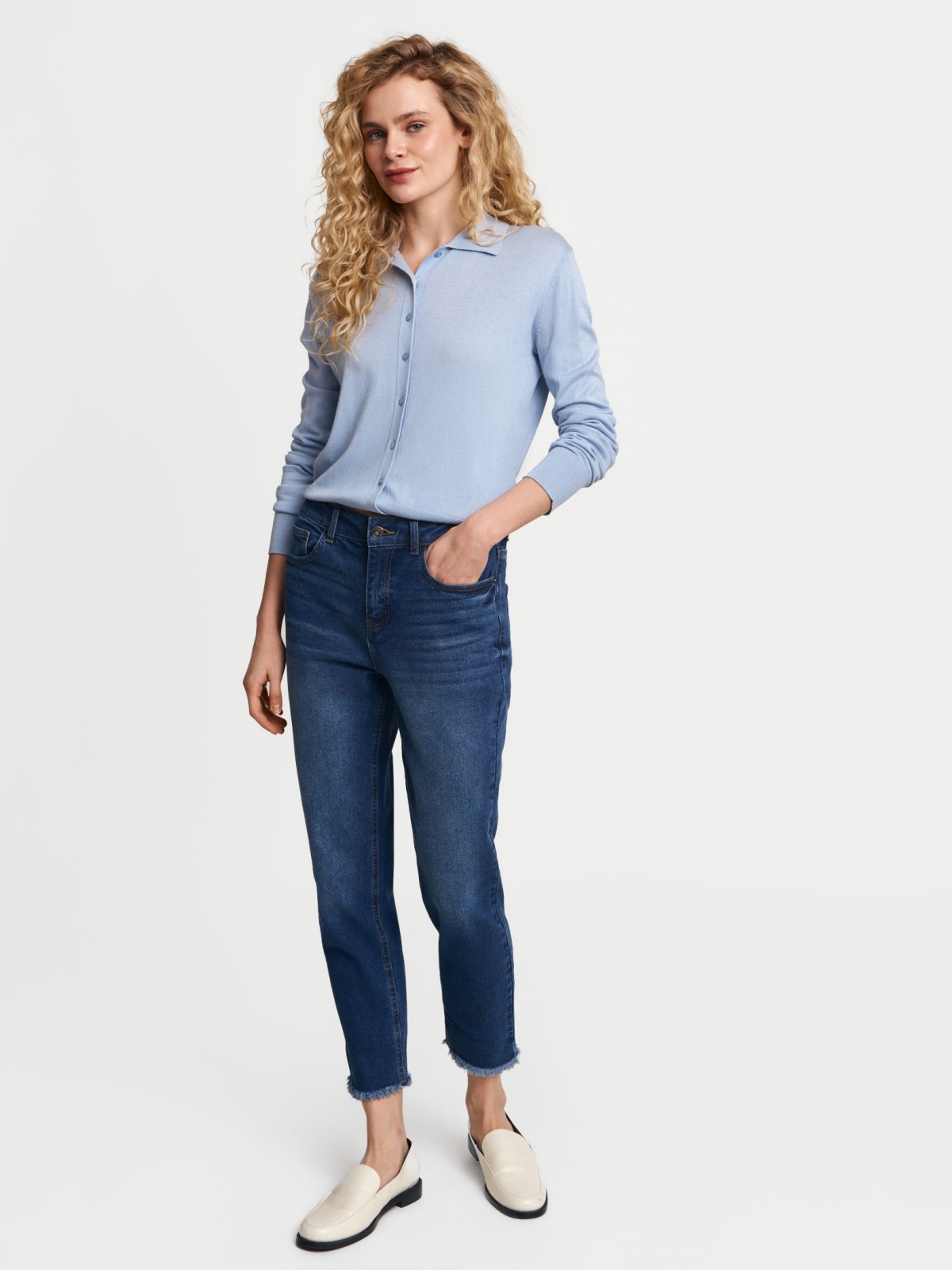 Джинсы силуэта Boyfriend со средней посадкой