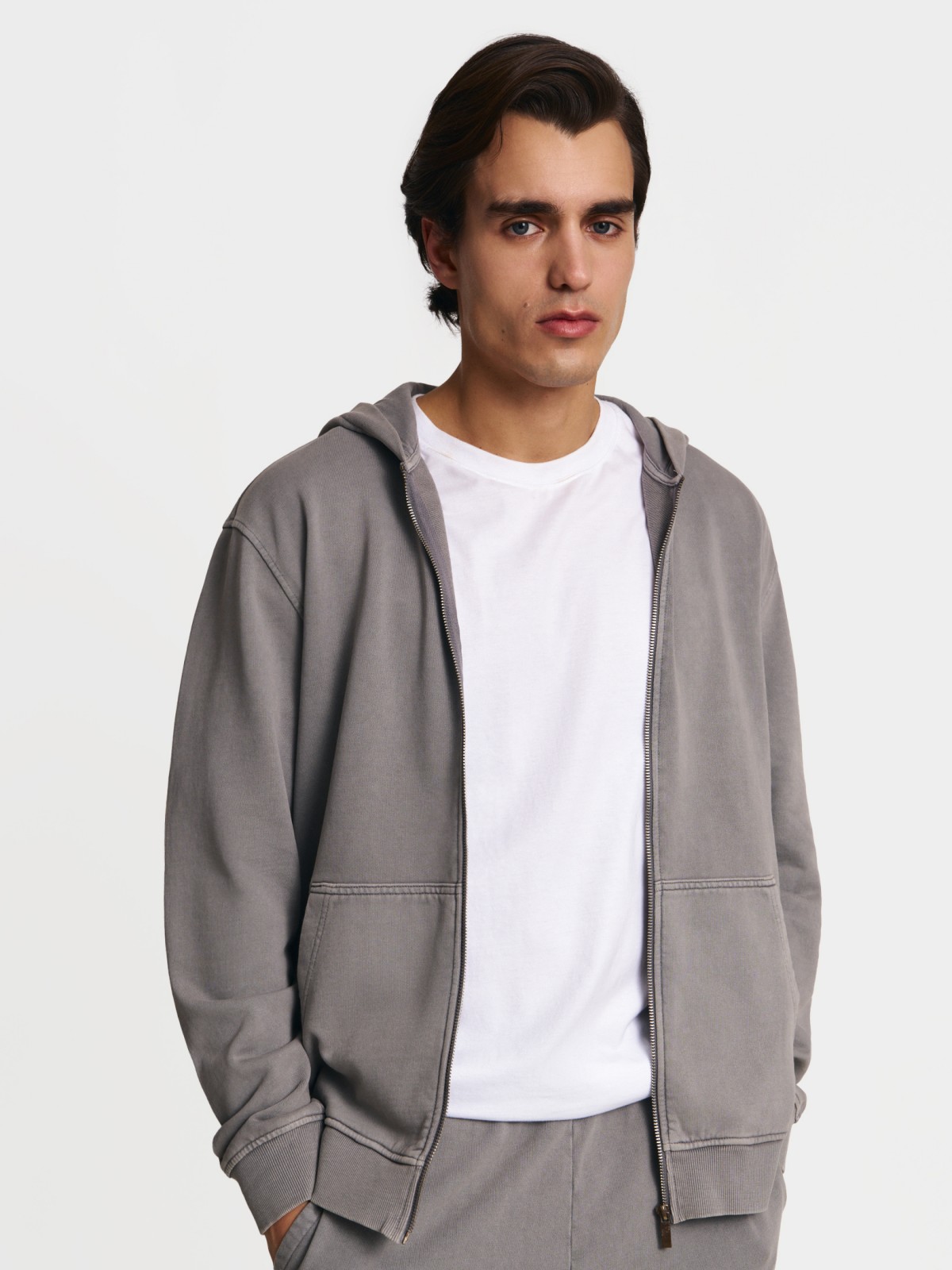 Трикотажная толстовка из хлопка с капюшоном