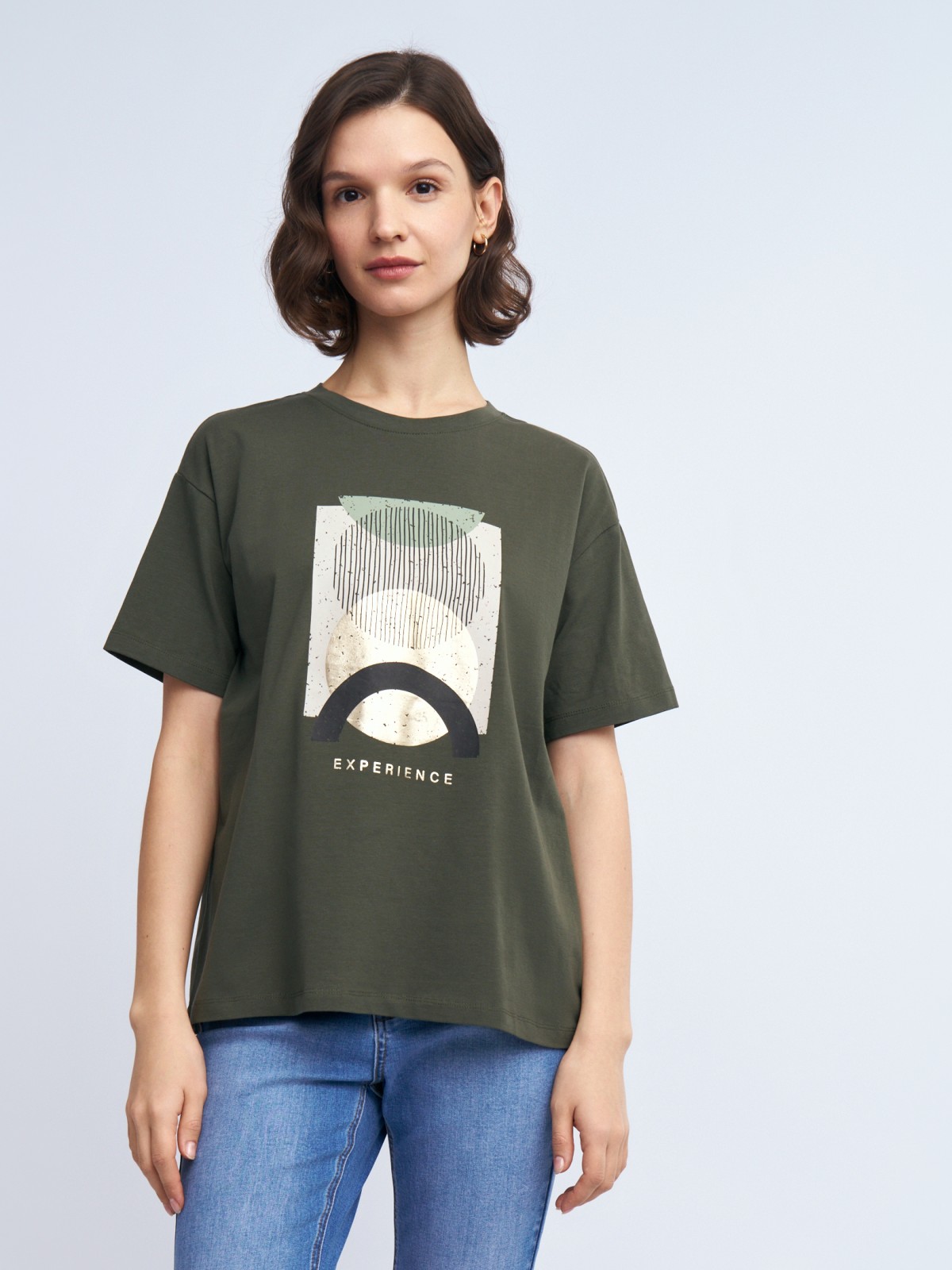 Футболка из хлопка с принтом