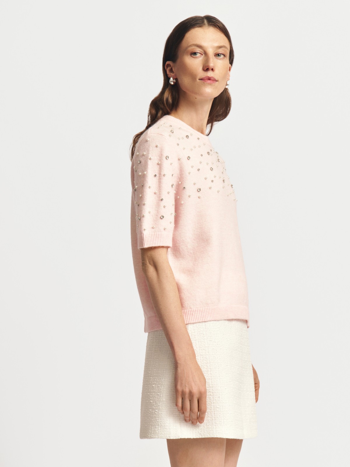 Вязаный джемпер с шерстью и декором