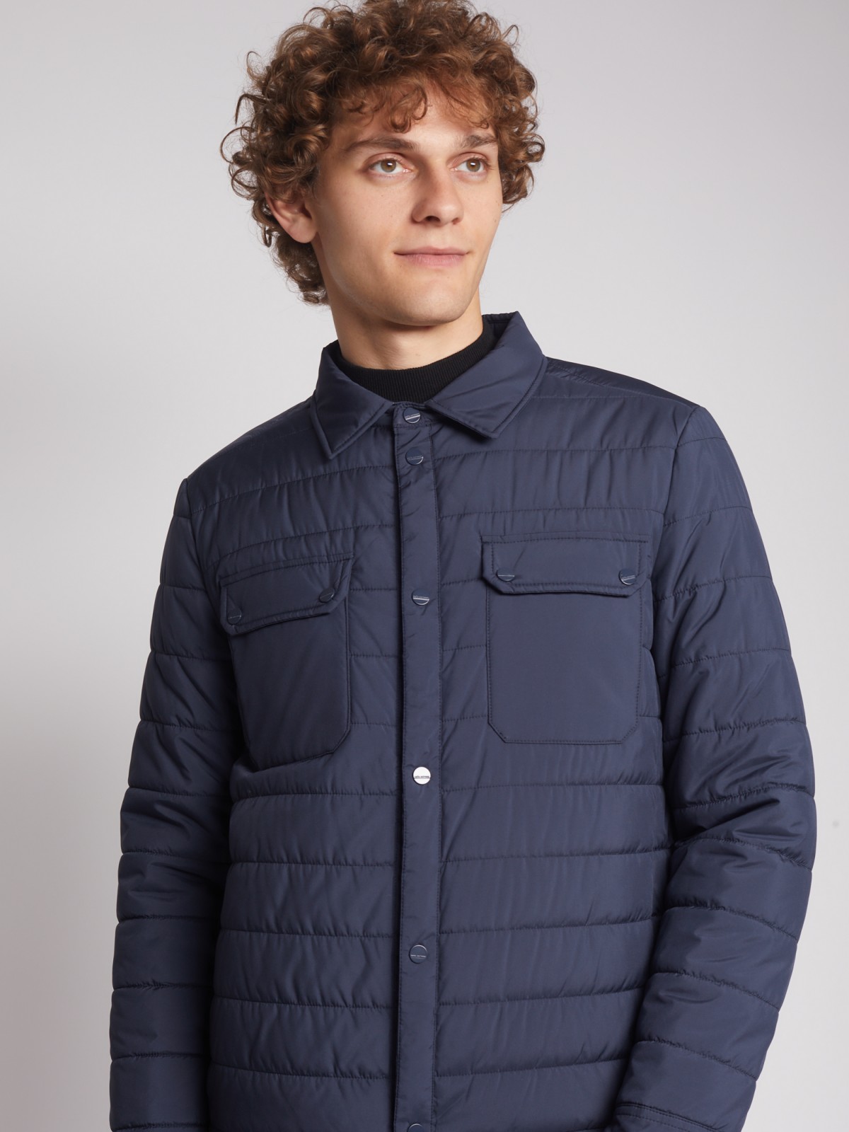 Утеплённая куртка-рубашка zolla 01233510L094, цвет синий, размер M - фото 3