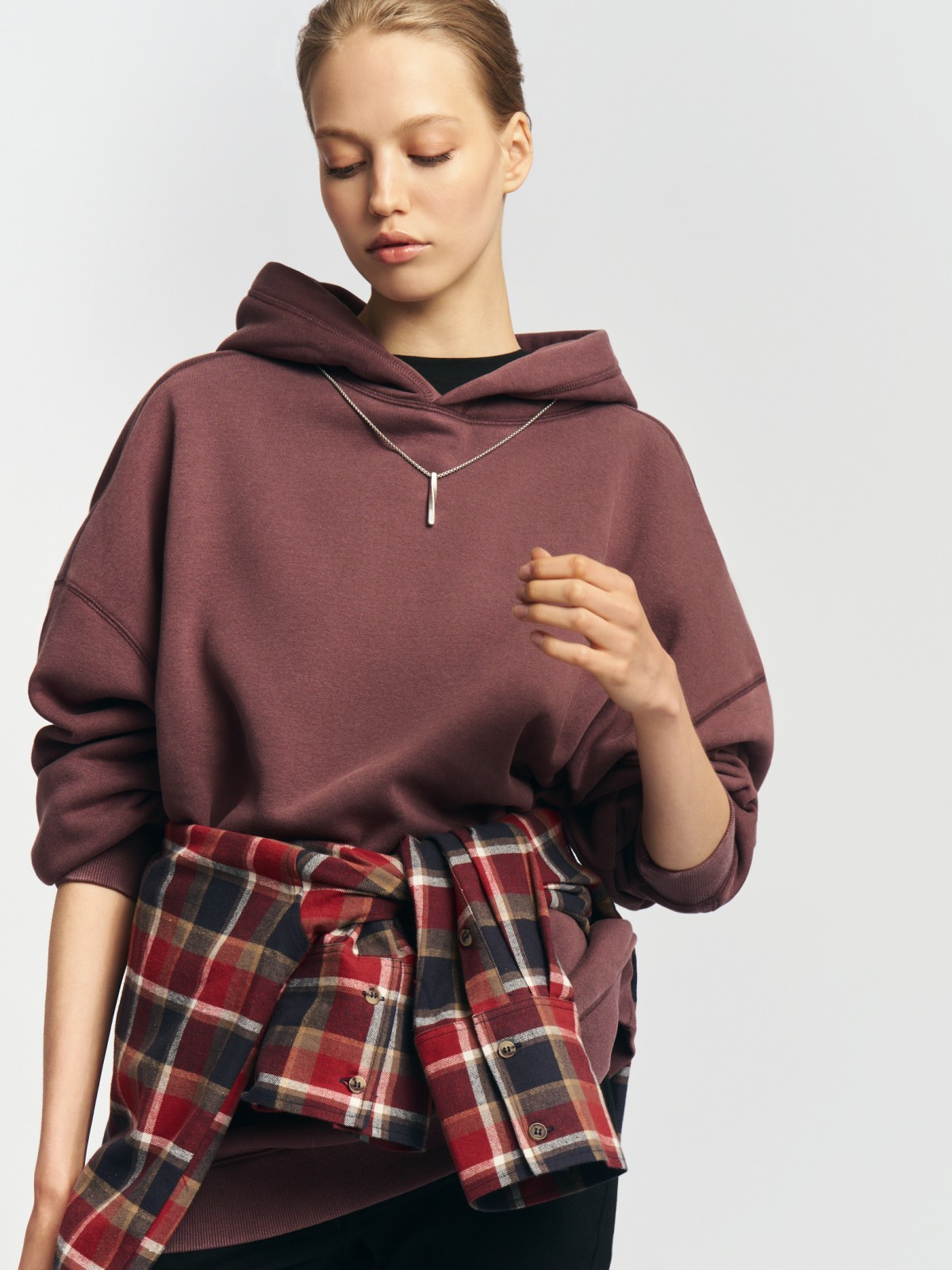 Трикотажный худи с варёным эффектом