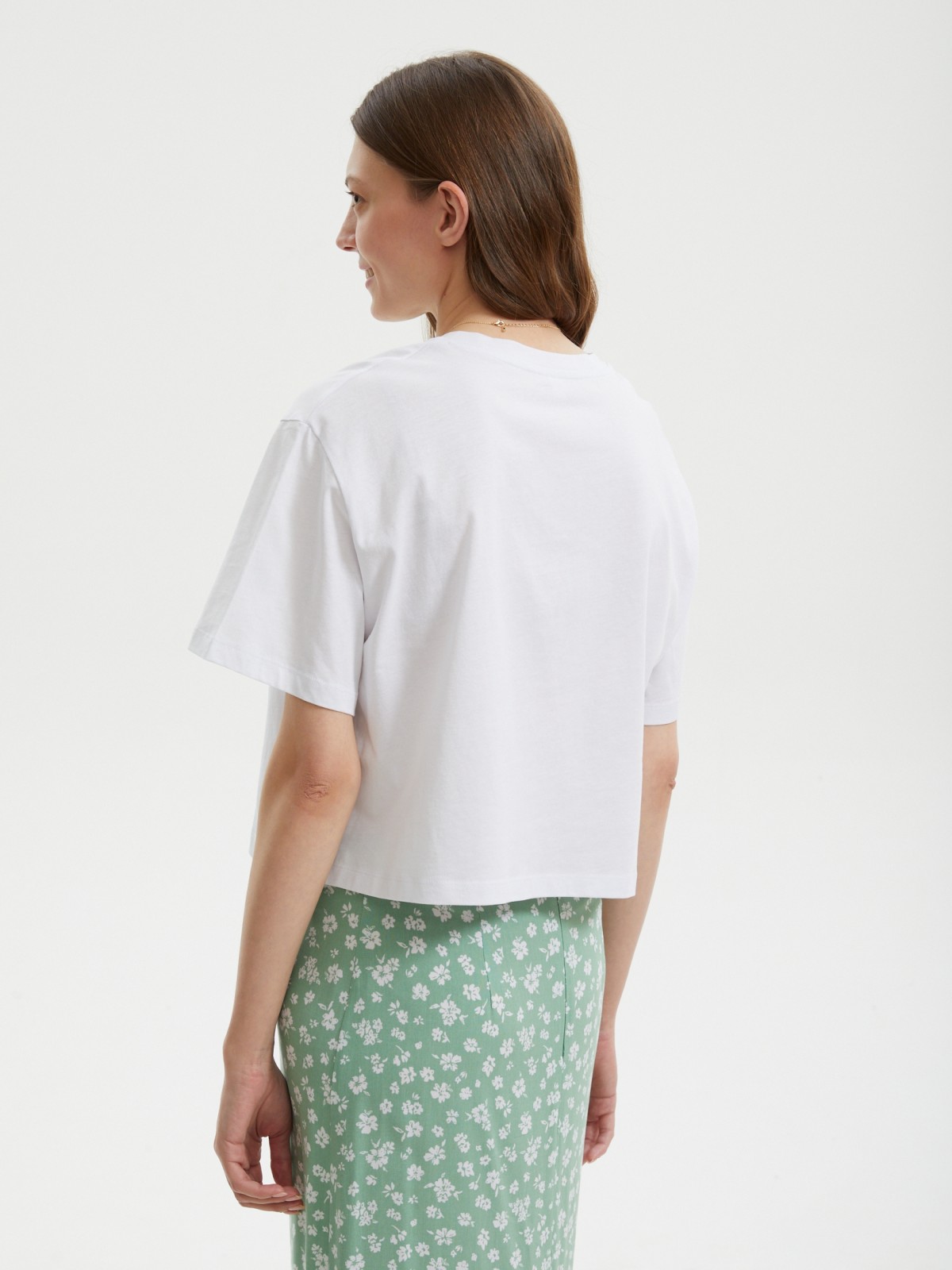 Футболка-топ из хлопка с коротким рукавом