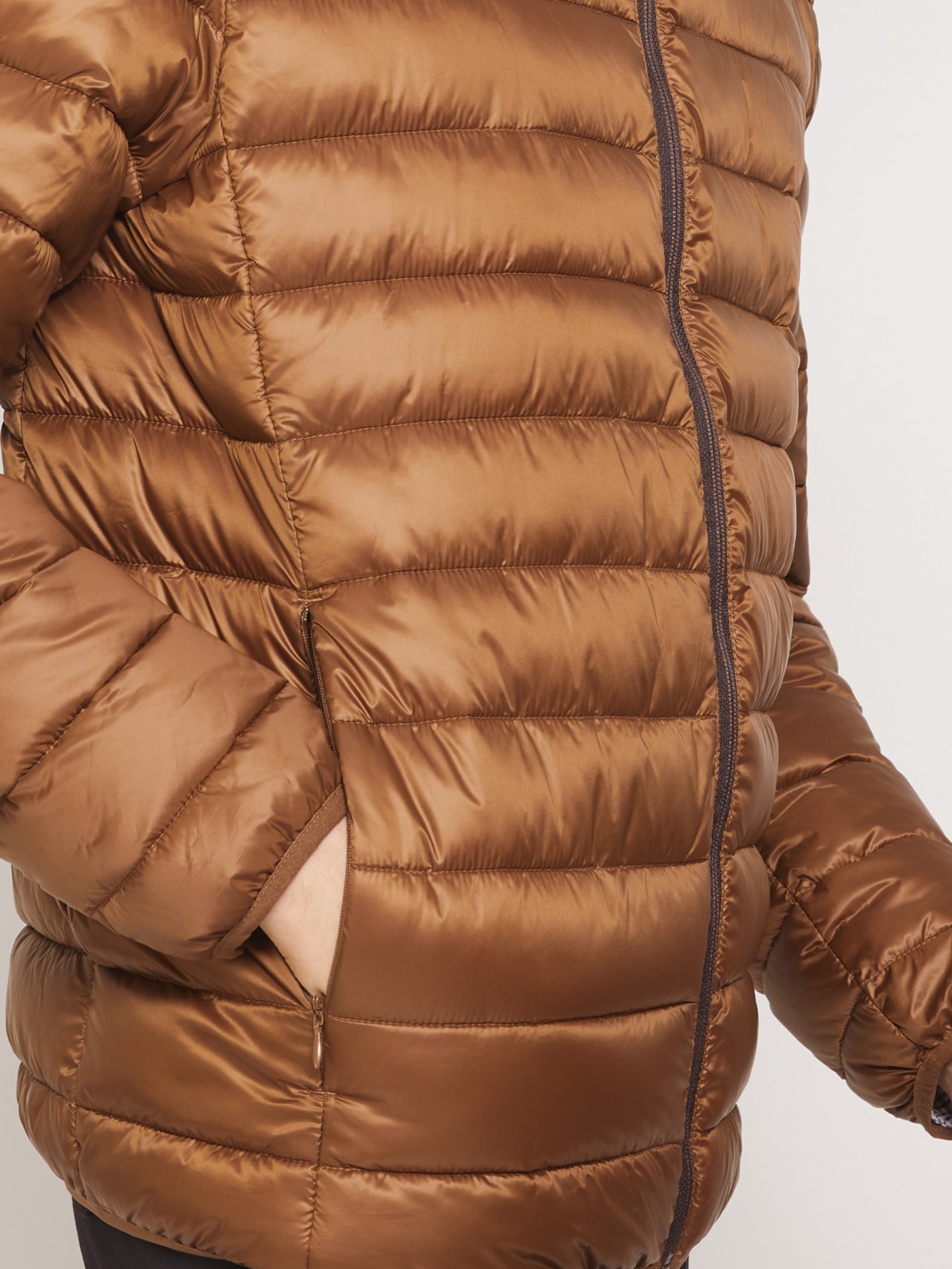 Ультралёгкая стёганая куртка с воротником-стойкой zolla 011335102214, цвет горчичный, размер S - фото 5