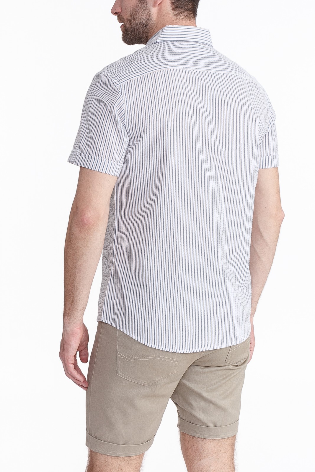 Рубашка с  короткими рукавами zolla 01025227W033, цвет бежевый, размер M - фото 2