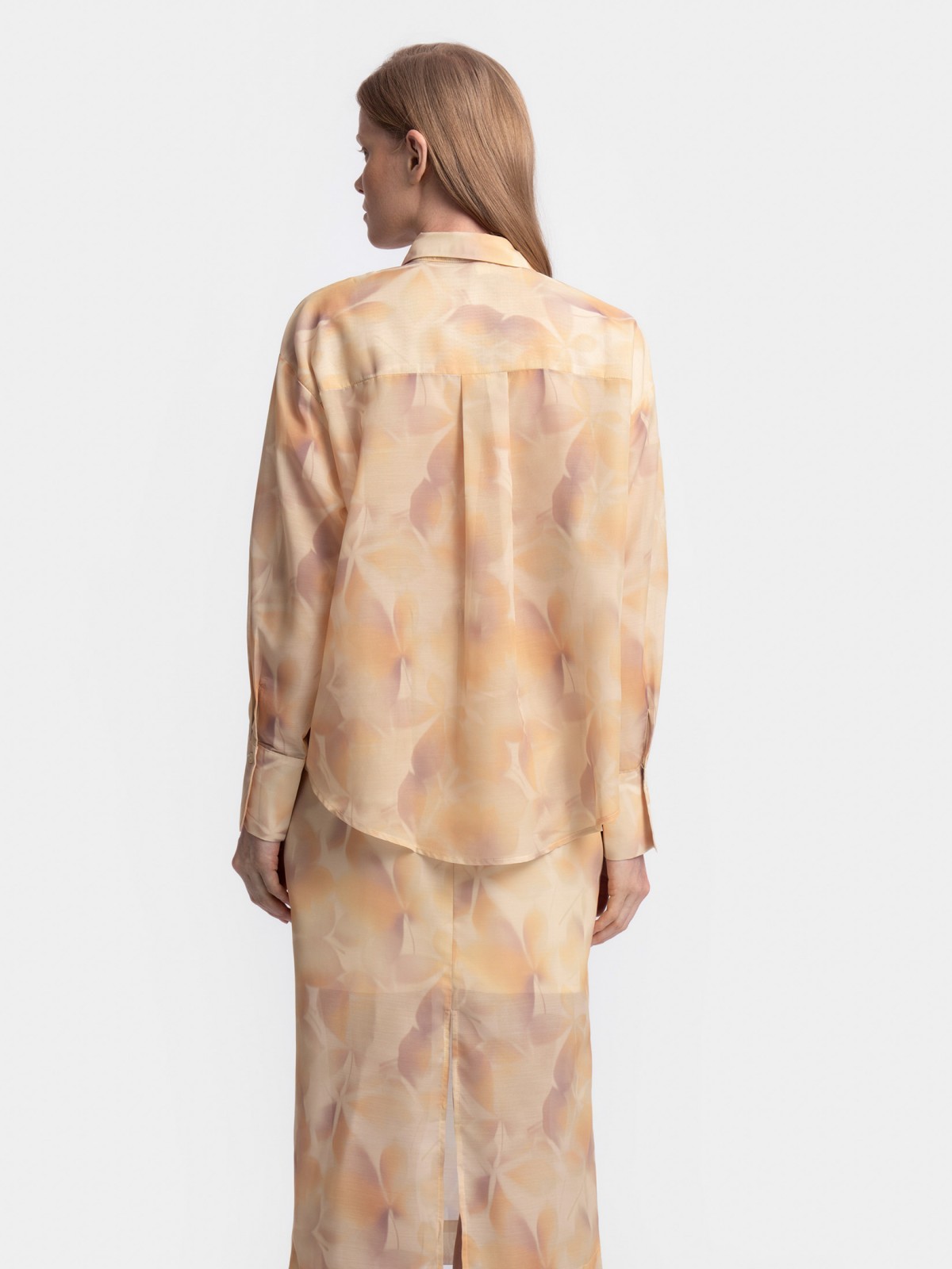 Рубашка с принтом и длинным рукавом