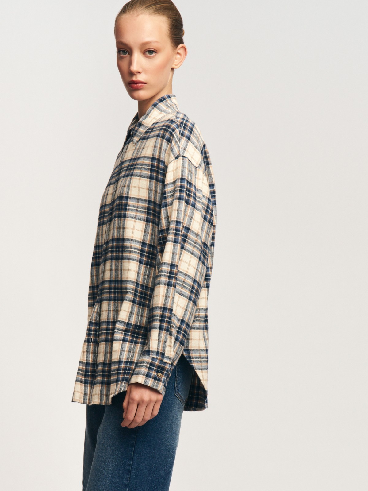 Фланелевая рубашка из хлопка в клетку