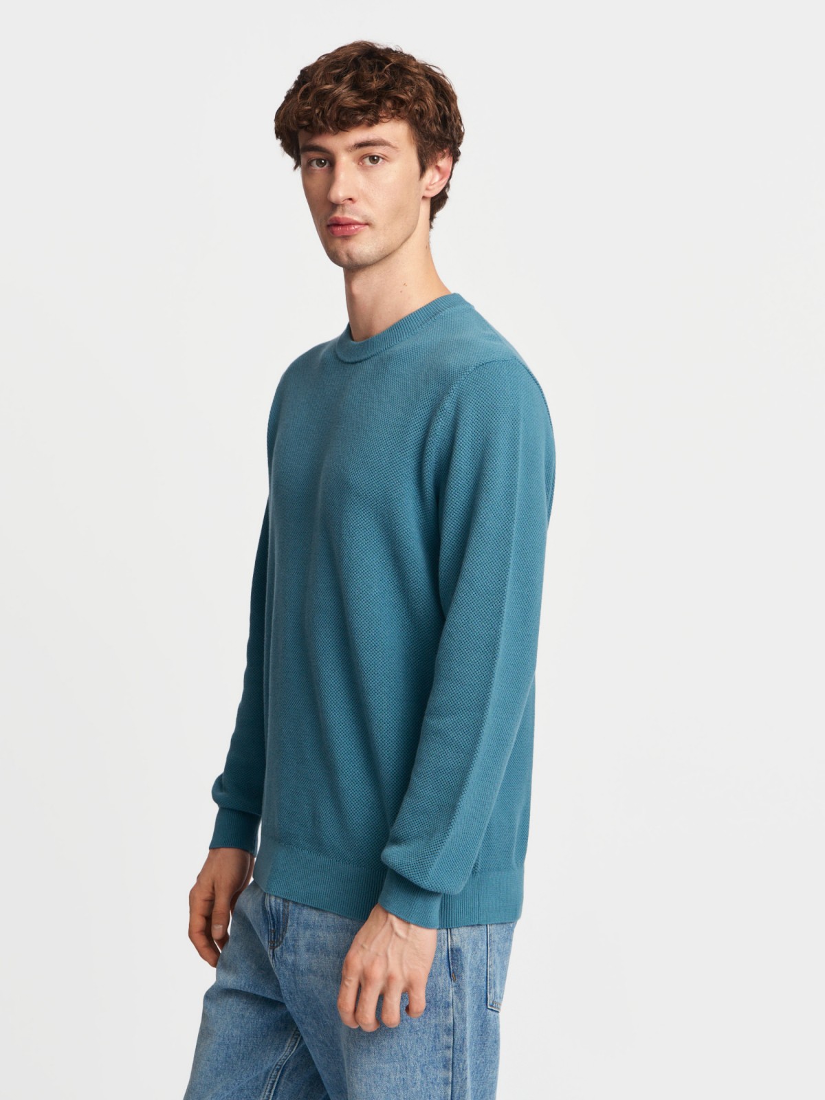 Тонкий трикотажный джемпер из хлопка