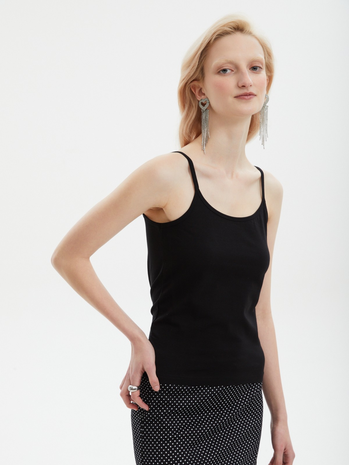 Майка-топ из хлопка на бретельках