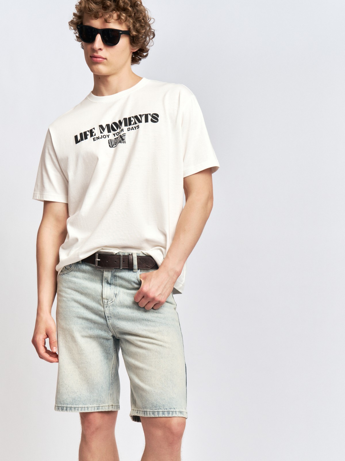 Футболка из хлопка с принтом-надписью