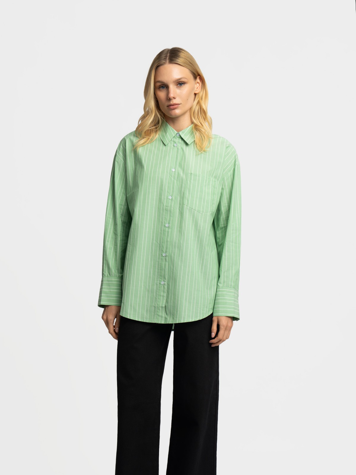 Рубашка оверсайз силуэта из хлопка