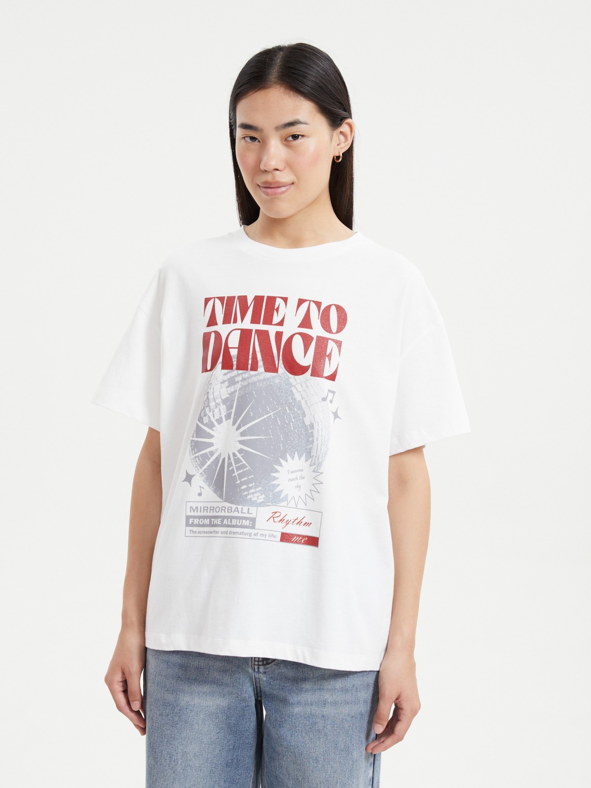 Футболка из хлопка с новогодним принтом