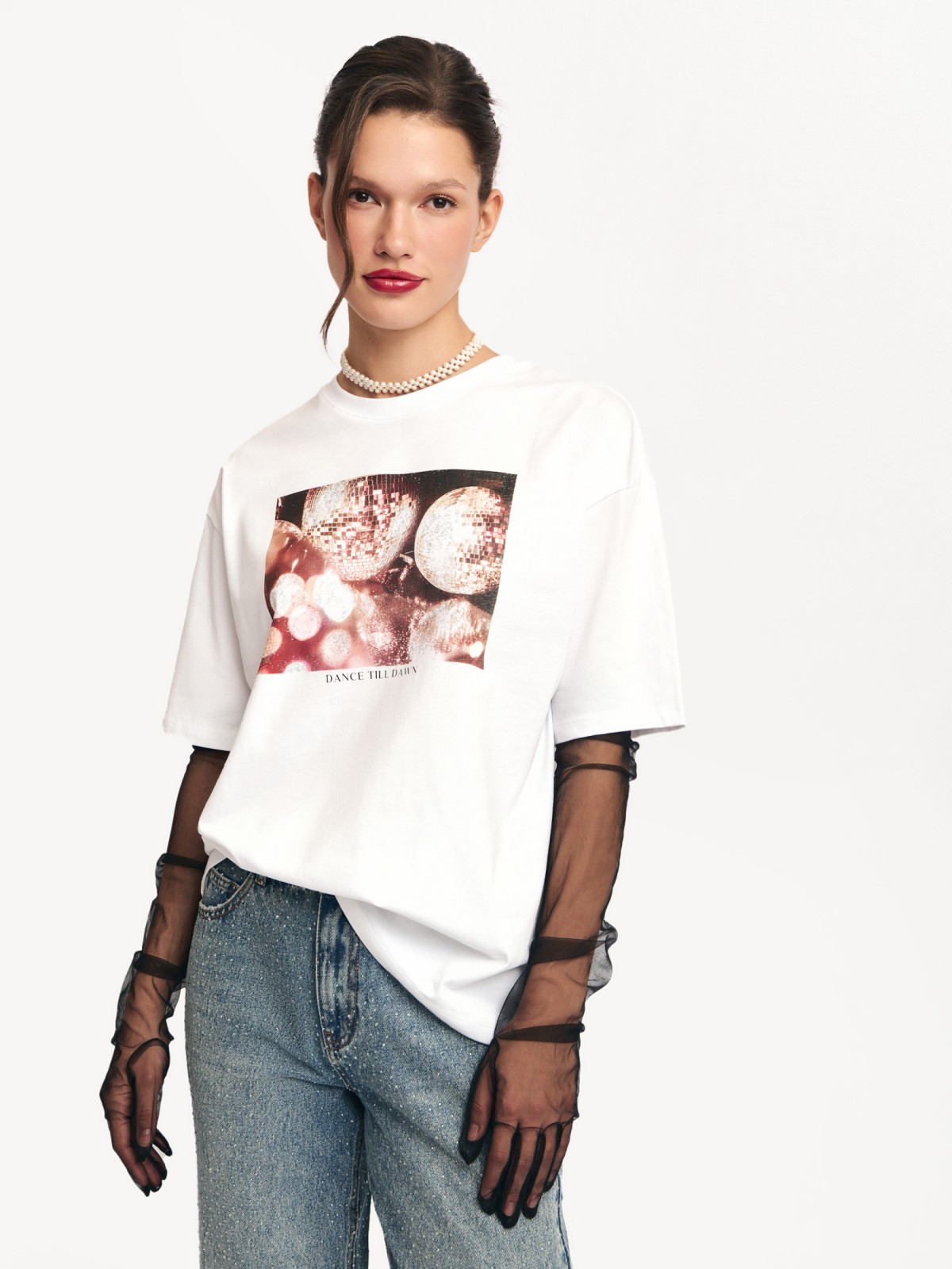 Футболка из хлопка с принтом