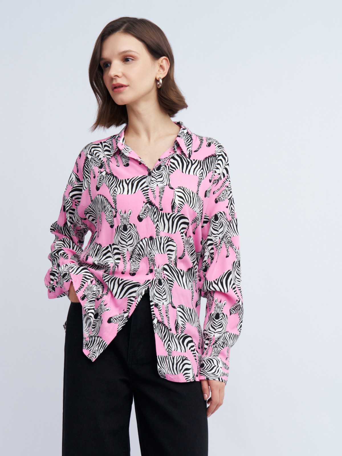 Рубашка из вискозы с принтом