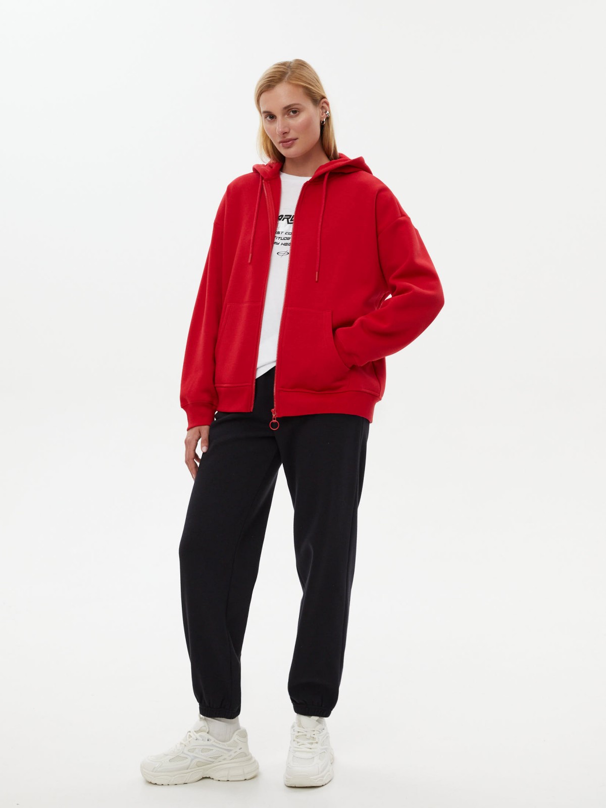 Утеплённая оверсайз толстовка с начёсом