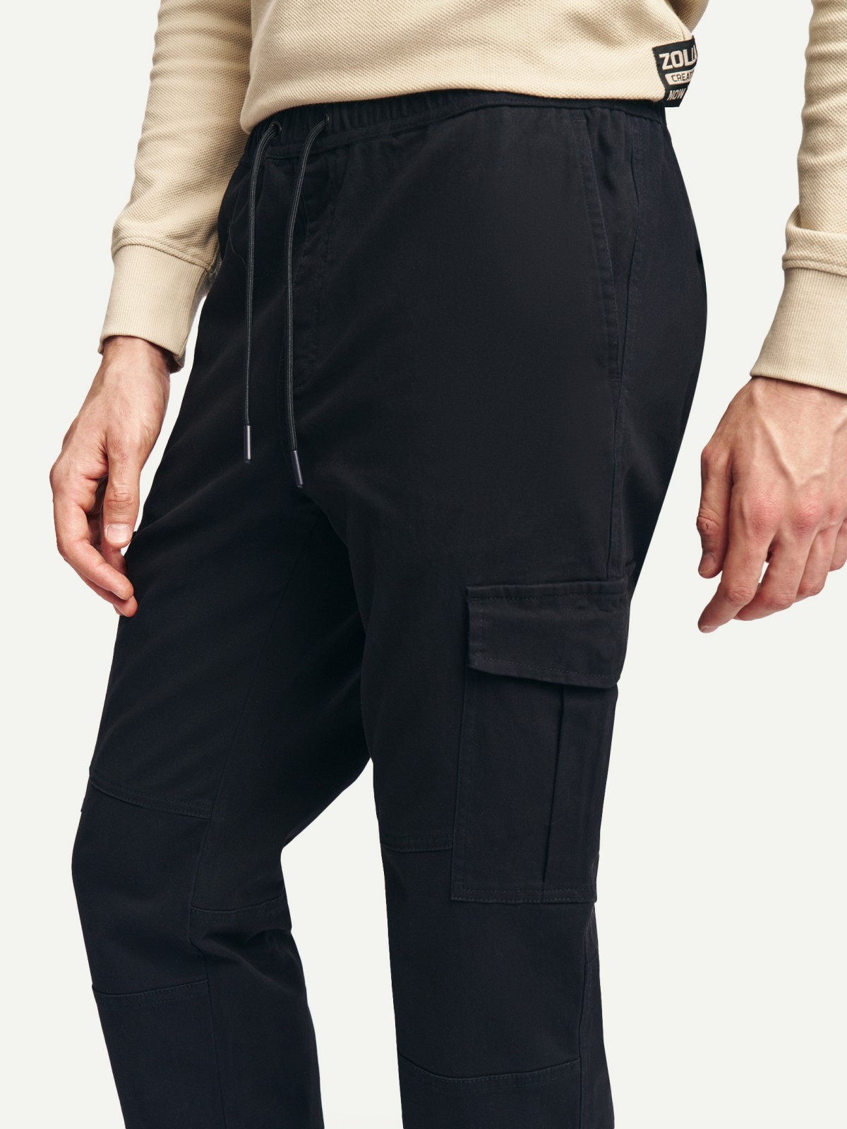 Брюки-джоггеры из хлопка с карманами карго