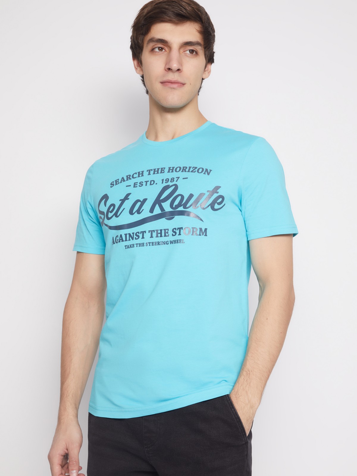 Футболка из хлопка с принтом