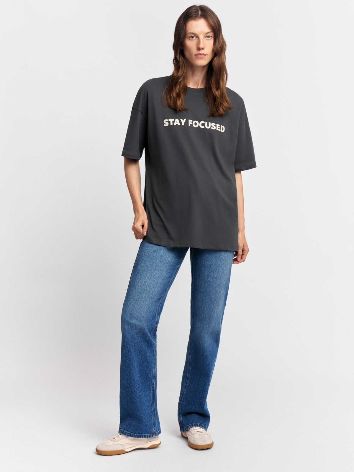 Футболка оверсайз из хлопка с принтом