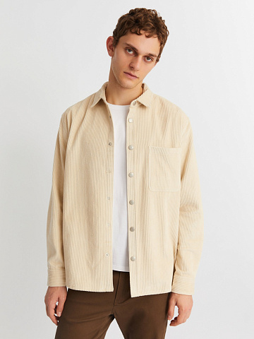 Вельветовая куртка-рубашка из хлопка с длинным рукавом