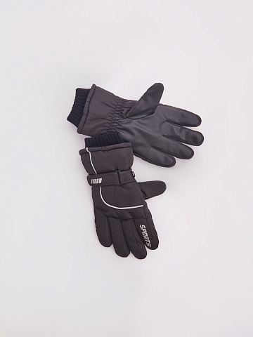 Тёплые перчатки в спортивном стиле на синтепоне с флисом